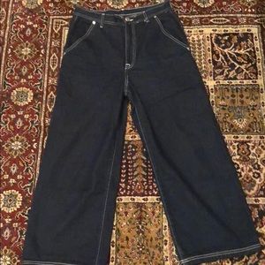 High Rise Cropped Wide Leg Skater Jeans 29